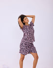 Leopard Printed Cotton Braless Nightsuit for women