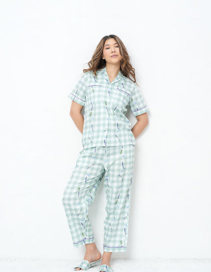 Vervain Printed Cotton Braless Nightsuit for women
