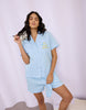 Solid Sky Cotton  Braless Nightsuit for women