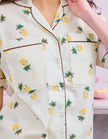 Pineapple Printed Cotton Braless Nightsuit for Women