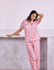 Watermelon Printed Cotton Braless Nightsuit for Women