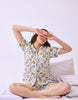 Teddy Bear Printed Cotton Braless Nightsuit for Women