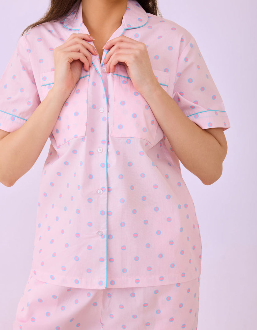 Printed Braless Cotton Nightsuit for Women