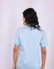 Solid Sky Cotton  Braless Nightsuit for women