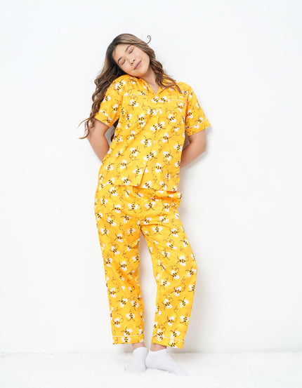 Honeybee Print Cotton Braless Nightsuit