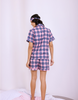 Pink & Blue Checks Cotton Braless Nightsuit